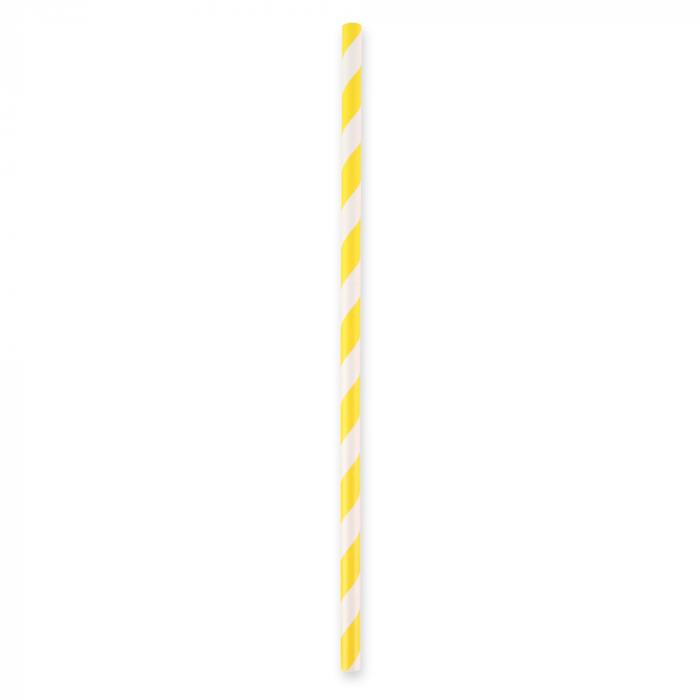 Trinkhalm Papier FSC® Mix 19,7cm gelb gestreift - gastroBASICS